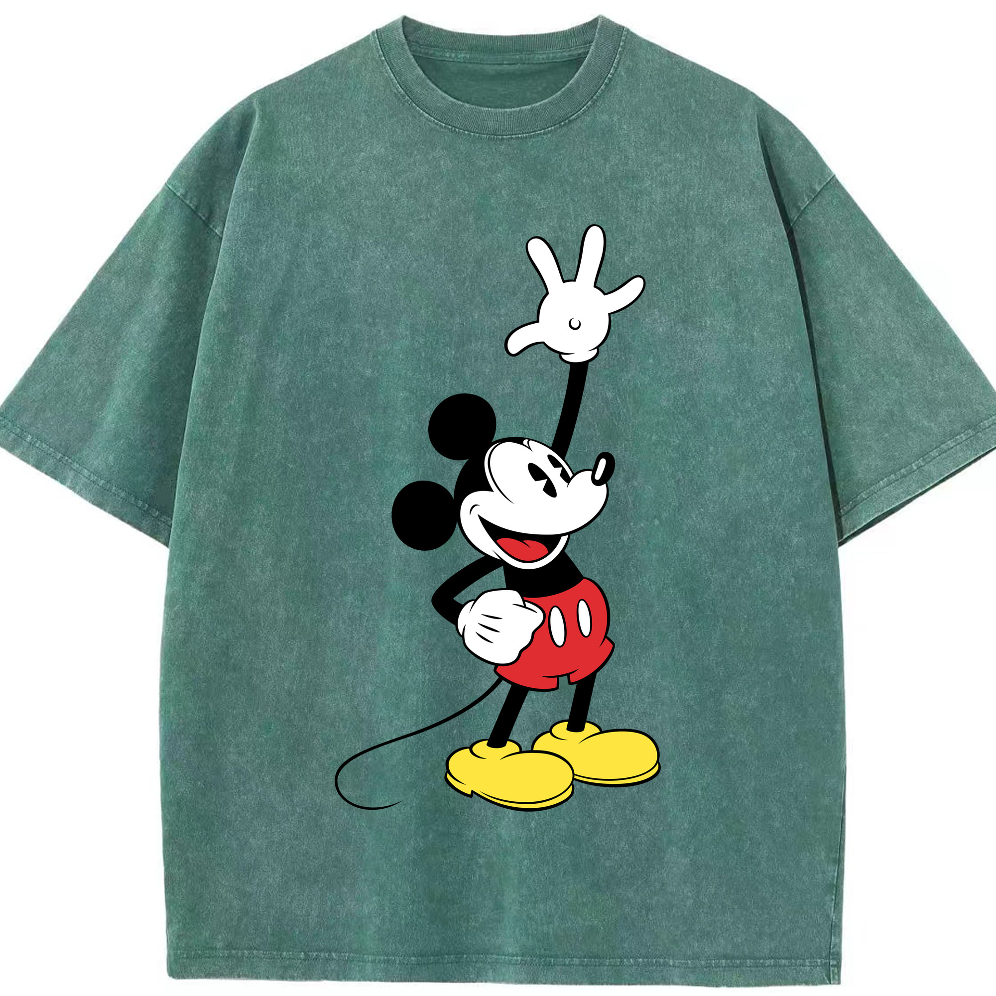 （画像用） ミッキーマウス Mickey Mouse 綿100% ヴィンテージ風 半袖Tシャツ（フロントプリント）